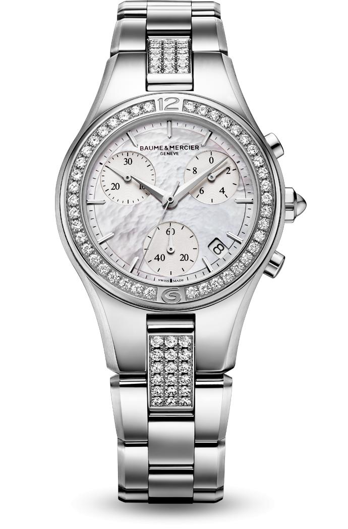 Cronografo con diamanti Baume Mercier Linea 32mm Quarzo # 10017